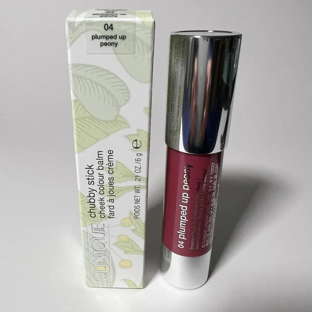 Clinique Chubby Stick Cheek Color Balm Blush Shade 04 Plumped Up Peony Full Siz